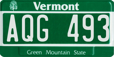 VT license plate AQG493