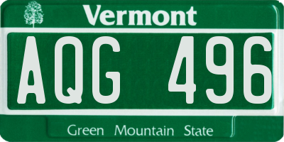VT license plate AQG496