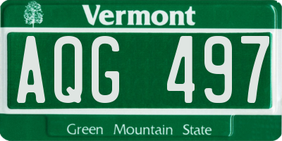 VT license plate AQG497