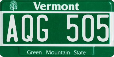 VT license plate AQG505