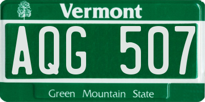 VT license plate AQG507