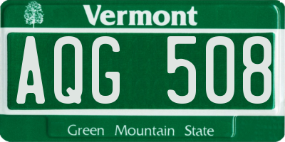 VT license plate AQG508
