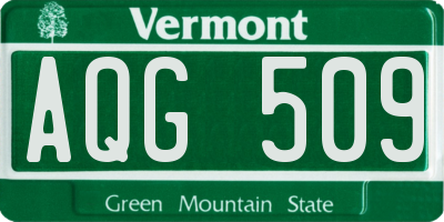 VT license plate AQG509