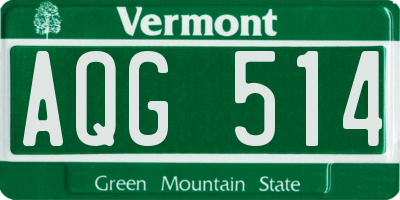 VT license plate AQG514