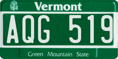 VT license plate AQG519