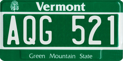 VT license plate AQG521