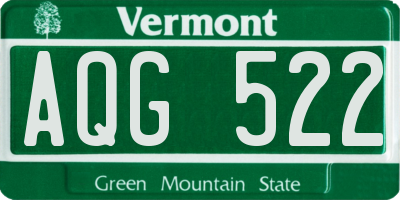 VT license plate AQG522