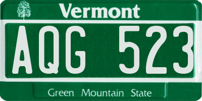 VT license plate AQG523
