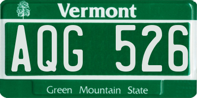 VT license plate AQG526