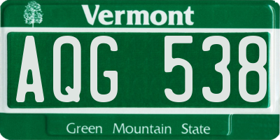 VT license plate AQG538