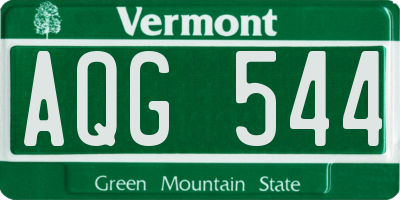 VT license plate AQG544