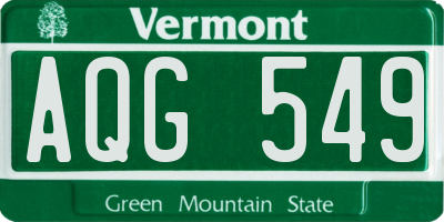 VT license plate AQG549