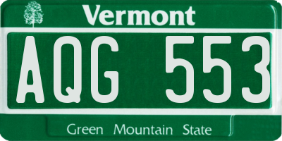 VT license plate AQG553