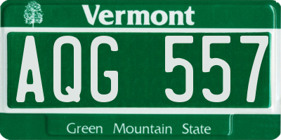VT license plate AQG557