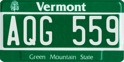 VT license plate AQG559