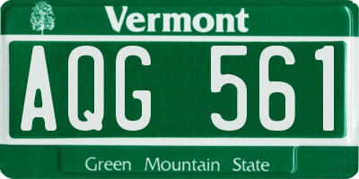 VT license plate AQG561