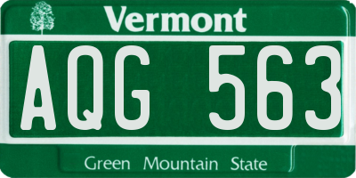 VT license plate AQG563