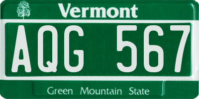 VT license plate AQG567