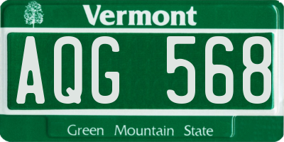 VT license plate AQG568