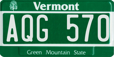 VT license plate AQG570
