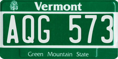 VT license plate AQG573