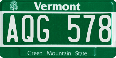 VT license plate AQG578