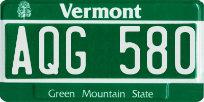 VT license plate AQG580