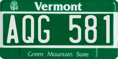 VT license plate AQG581