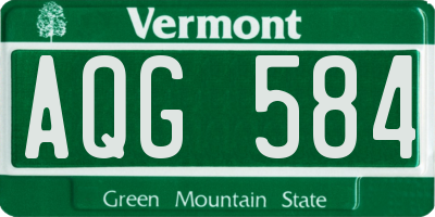 VT license plate AQG584