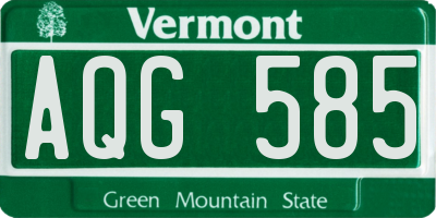 VT license plate AQG585