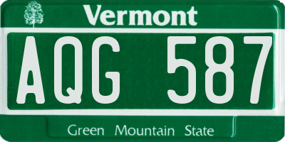 VT license plate AQG587