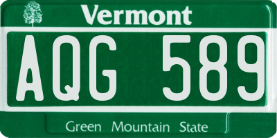 VT license plate AQG589