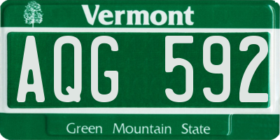 VT license plate AQG592