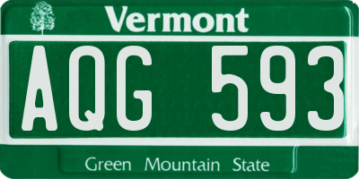 VT license plate AQG593