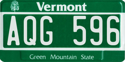 VT license plate AQG596