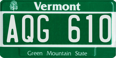 VT license plate AQG610