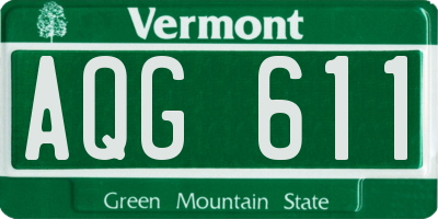 VT license plate AQG611