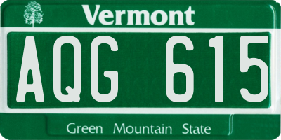 VT license plate AQG615