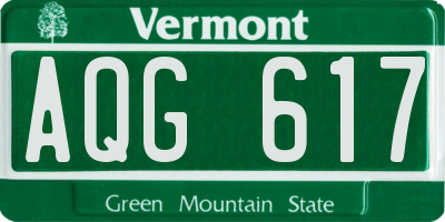 VT license plate AQG617