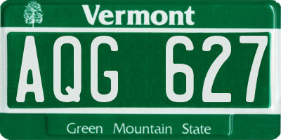 VT license plate AQG627