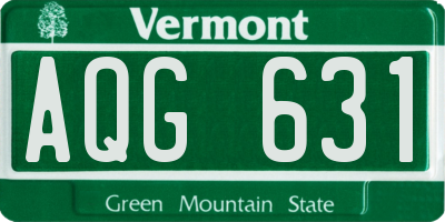 VT license plate AQG631