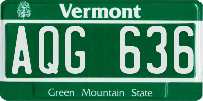 VT license plate AQG636