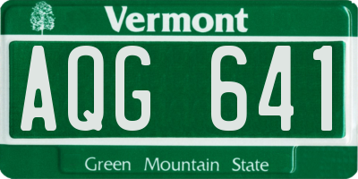 VT license plate AQG641