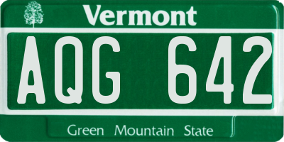 VT license plate AQG642