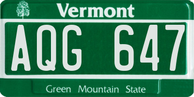 VT license plate AQG647