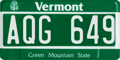 VT license plate AQG649