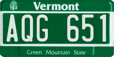 VT license plate AQG651