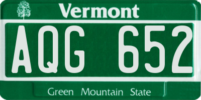 VT license plate AQG652