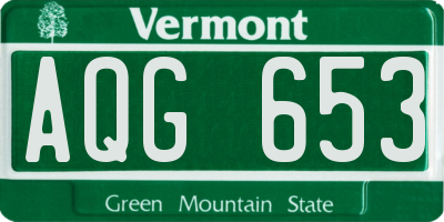 VT license plate AQG653