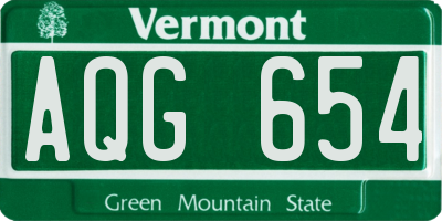 VT license plate AQG654